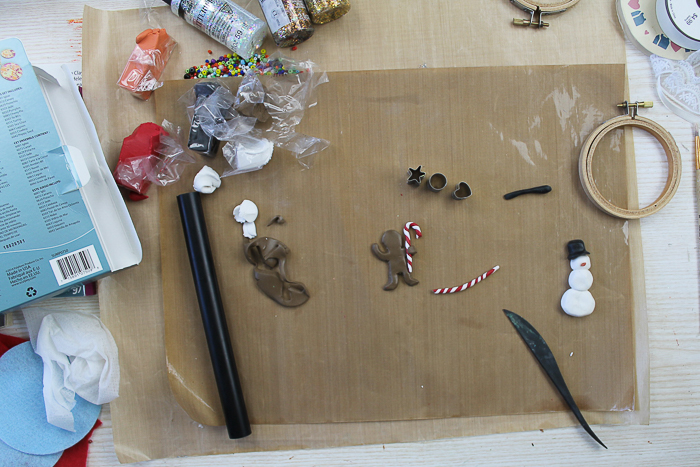 Making a gingerbread man from clay