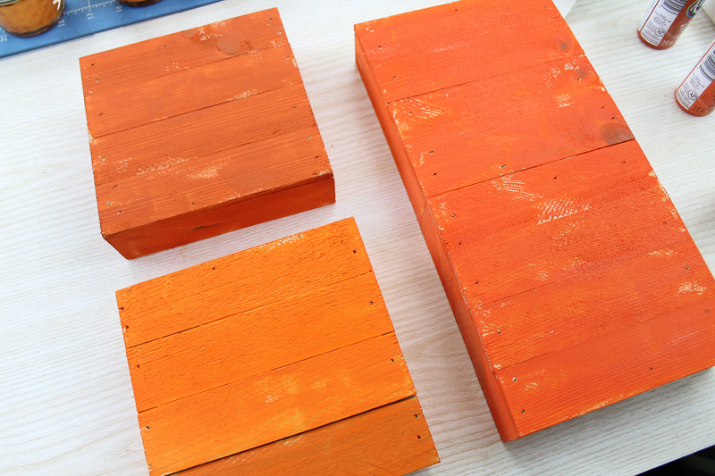 painting boxes orange