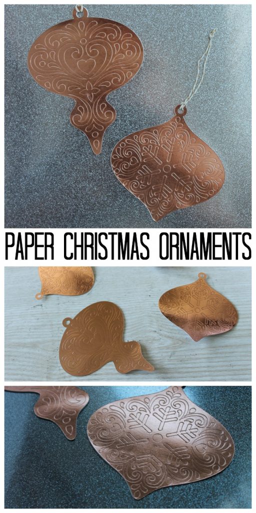 paper christmas ornaments graphic with text