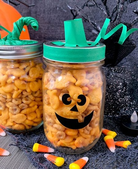 mason jar pumpkin treat jar