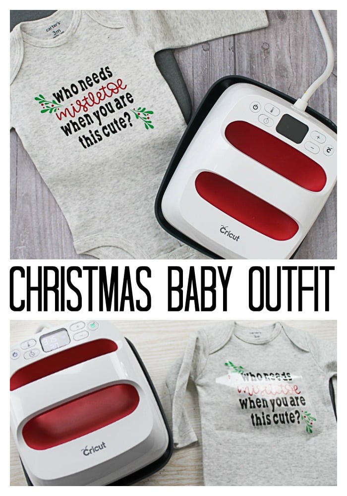 christmas baby outfit made with a cricut