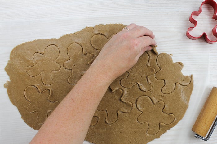 gingerbread men cut from dough