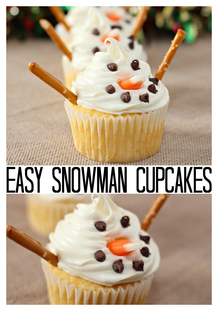 easy snowman cupcakes