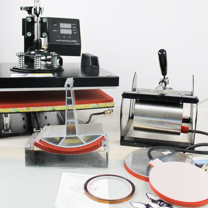 Heat press with attachments