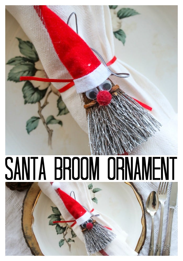 santa broom ornament