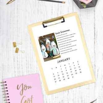 Print your own craft of the month calendar for 2019 for free! Then craft your way through the new year! #calendar #2019 #crafts