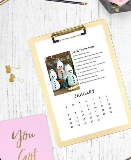 Print your own craft of the month calendar for 2019 for free! Then craft your way through the new year! #calendar #2019 #crafts