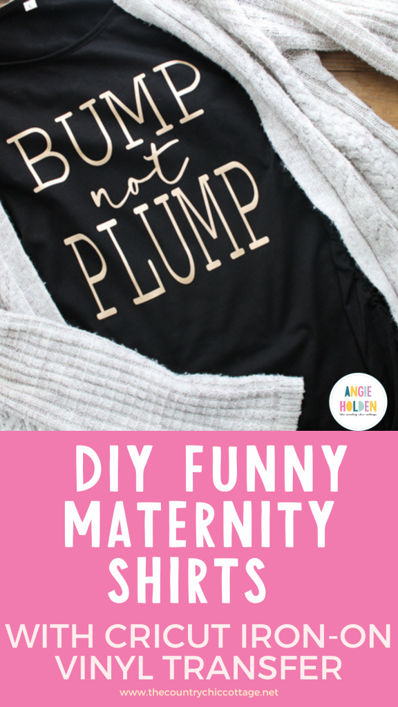 DIY funny maternity shirts with Cricut iron-on vinyl transfer