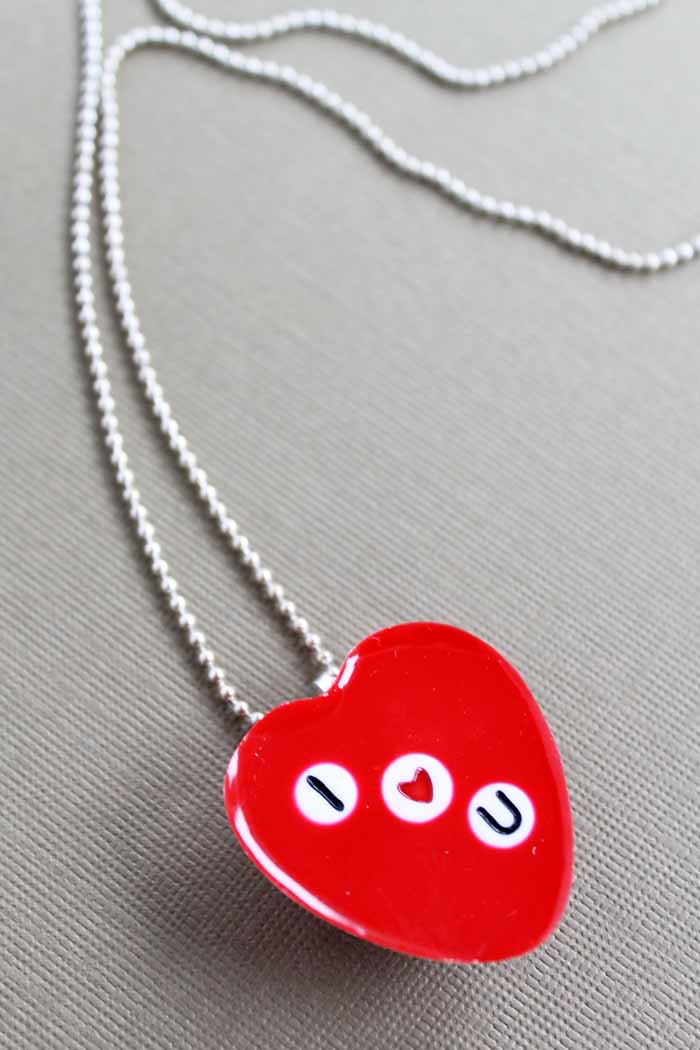 necklace in the shape of a heart