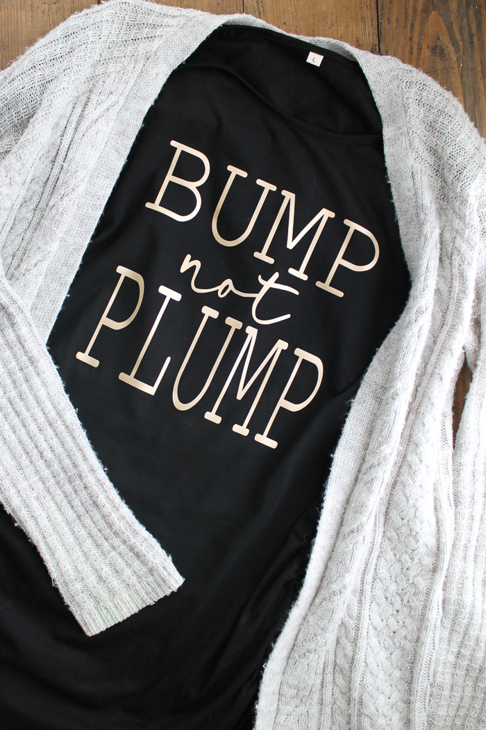 "Bump not Plump" DIY funny maternity shirt 