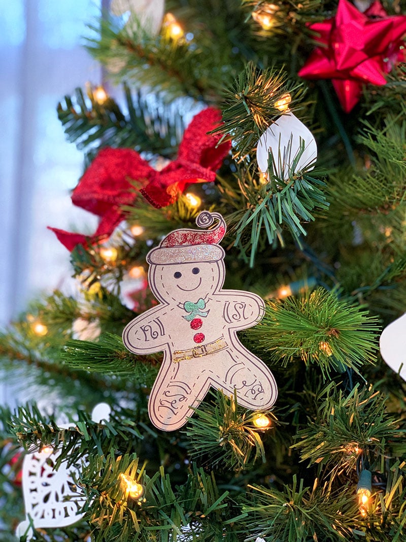 gingerbread man on a christmas tree