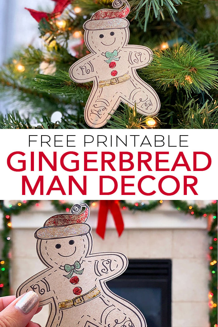 free printable gingerbread man paper christmas decor