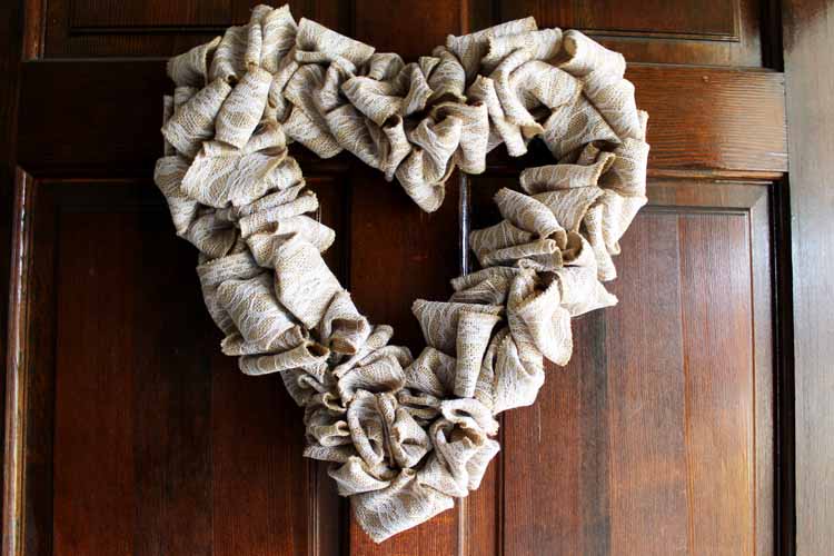 heart burlap wreath