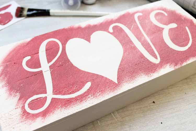 A close up of love sign