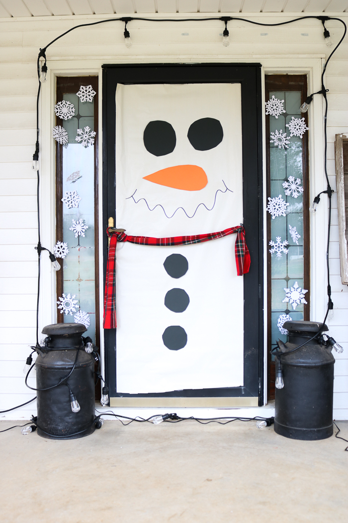 snowman door in daylight