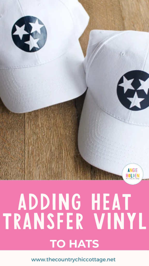 adding heat transfer vinyl to hats