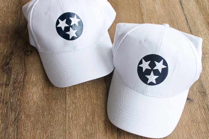 Use these methods to find the best way to transfer heat treat vinyl on hats!