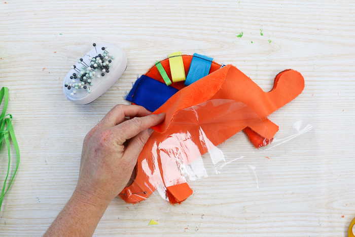 Assembling a baby blanket pieces together