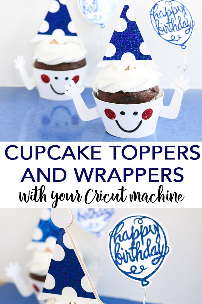 Make these cupcake toppers and wrappers with your Cricut machine! A fun way to celebrate a birthday or any holiday! #cricut #cricutmade