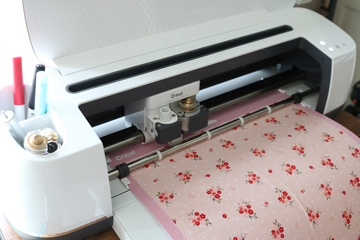 Cutting fabric with rotary blade on the Cricut Maker.