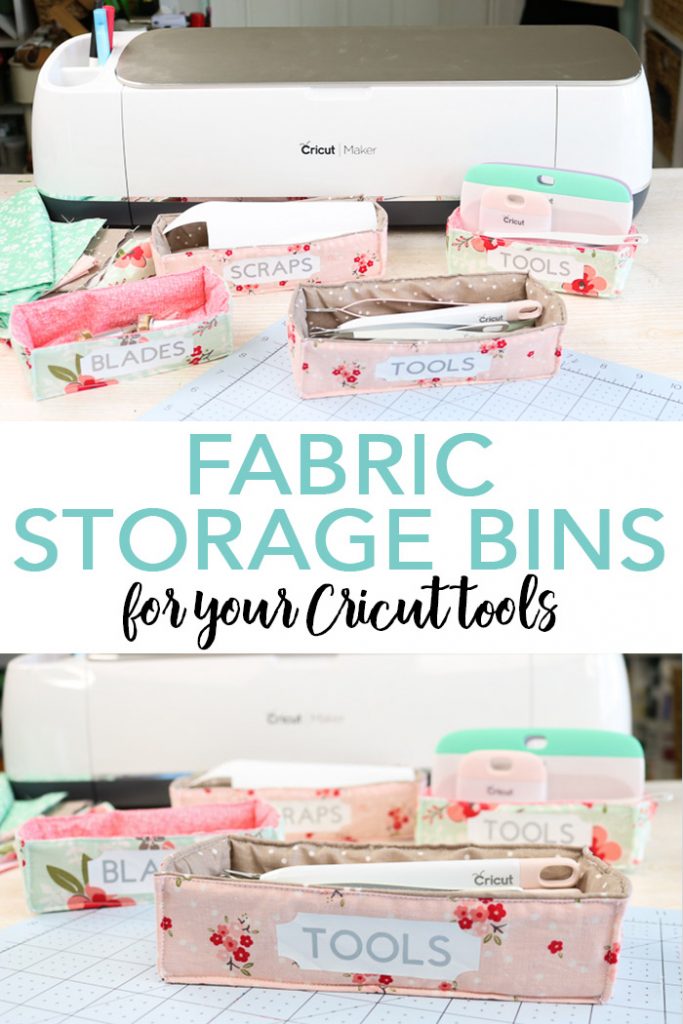 Make fabric storage bins with your Cricut machine to store all of your Cricut tools and more! #cricut #cricutmade
