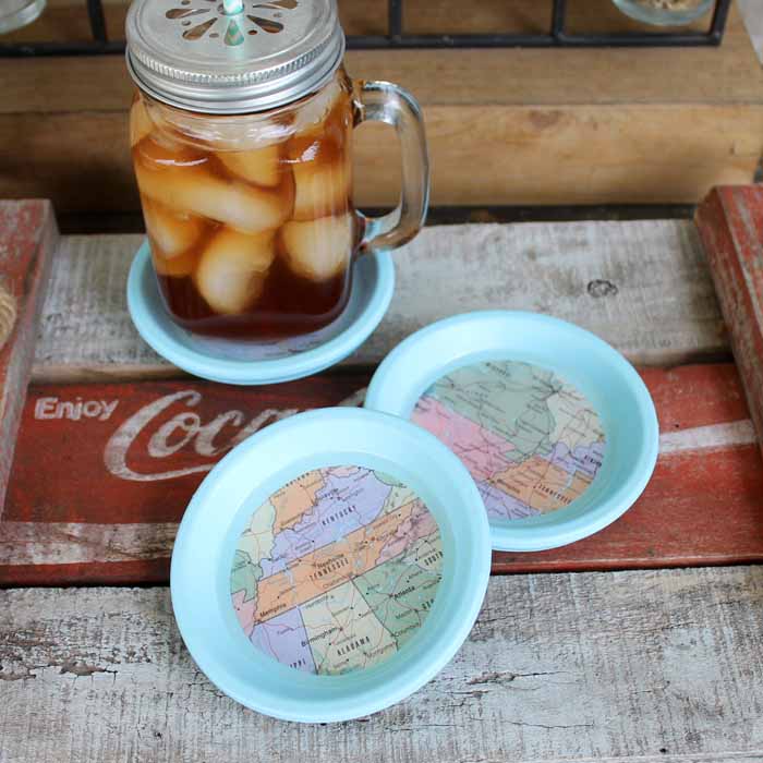 How to Make Coasters with Maps - The Country Chic Cottage