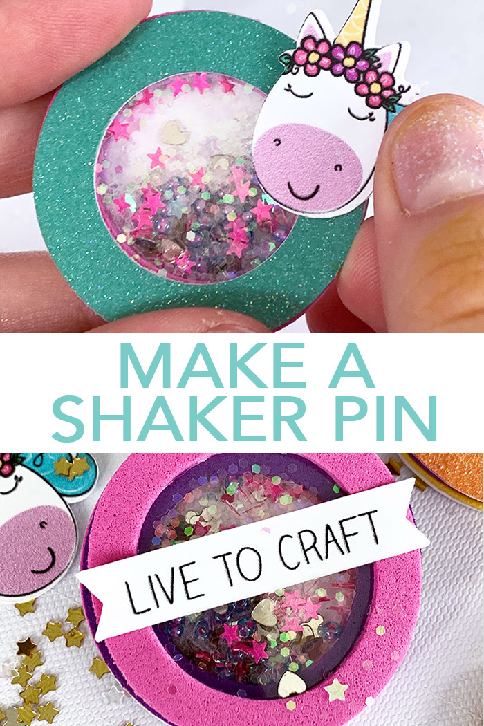 Make a shaker pin with a unicorn!  A fun craft for all ages!  #cricut #cricutmade #unicorn