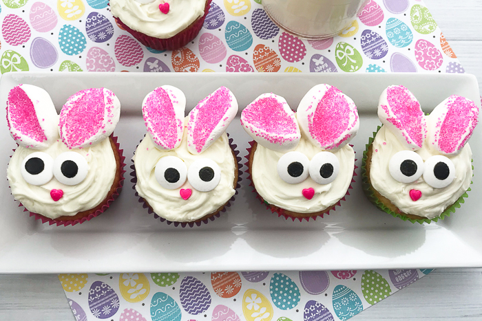 Cute bunny cupcakes that you can make in minutes!