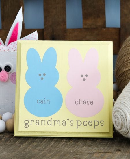 Make DIY gifts for grandma on Mother's Day with this step by step tutorial! Easy to make grandma's peeps sign with your Cricut.