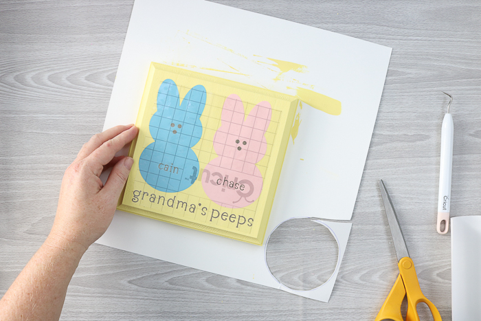 Transfer tape using to apply vinyl cut with a Cricut machine to make a DIY grandma gift.