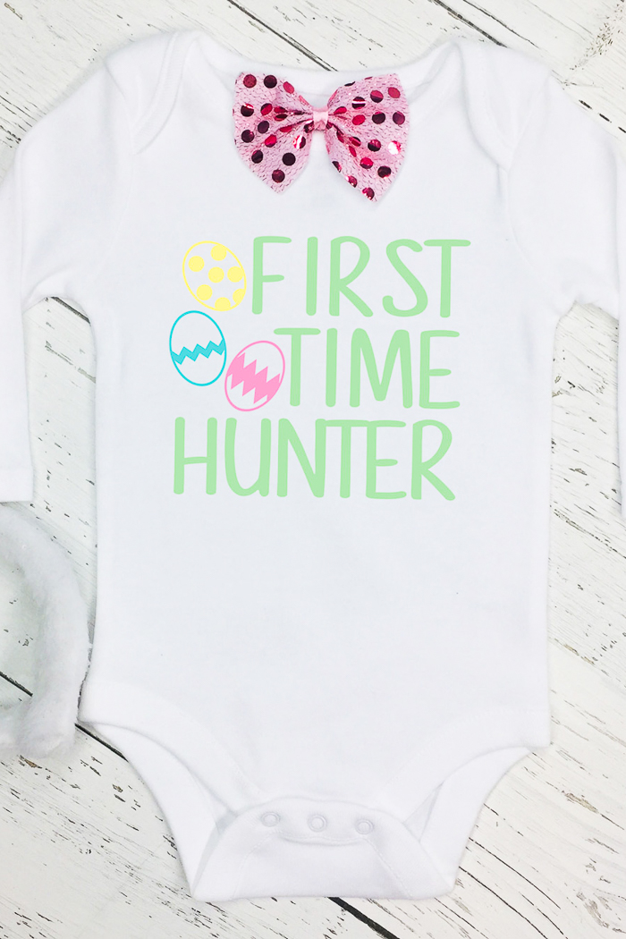 adorable "first time hunter" onesie