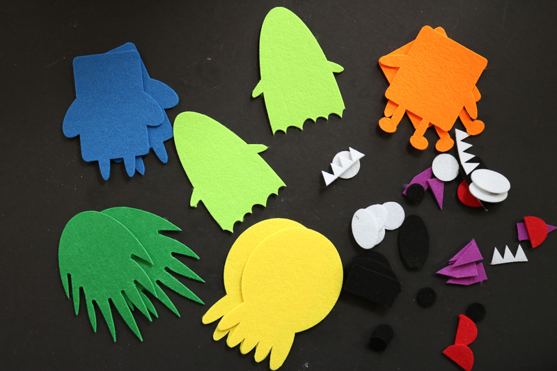 felt monster pieces