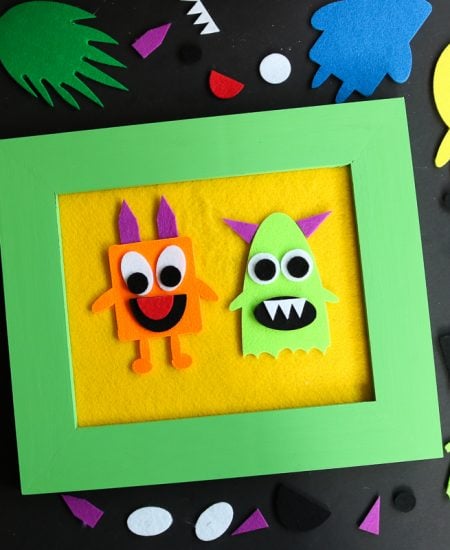 Felt story board DIY project with your Cricut or Silhouette machine. Includes a free monster SVG file so your can cut the pieces with your Cricut or Silhouette machine.