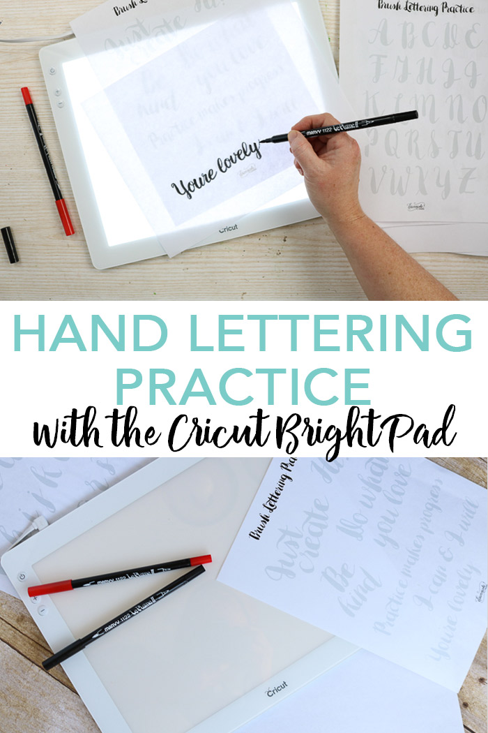 Hand lettering practice has never been easier! Use the Cricut BrightPad to practice your lettering and create gorgeous brush lettering projects! #cricut #cricutmade #handlettering #brushlettering 