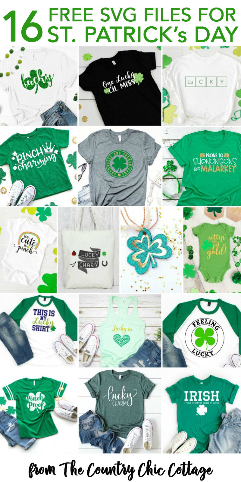 16 free St. Patrick's Day SVG files for you to use on all of your Cricut and Silhouette crafts! #cricut #cricutmade #silhouette #svg #svgfile #freesvgfile #freesvg 