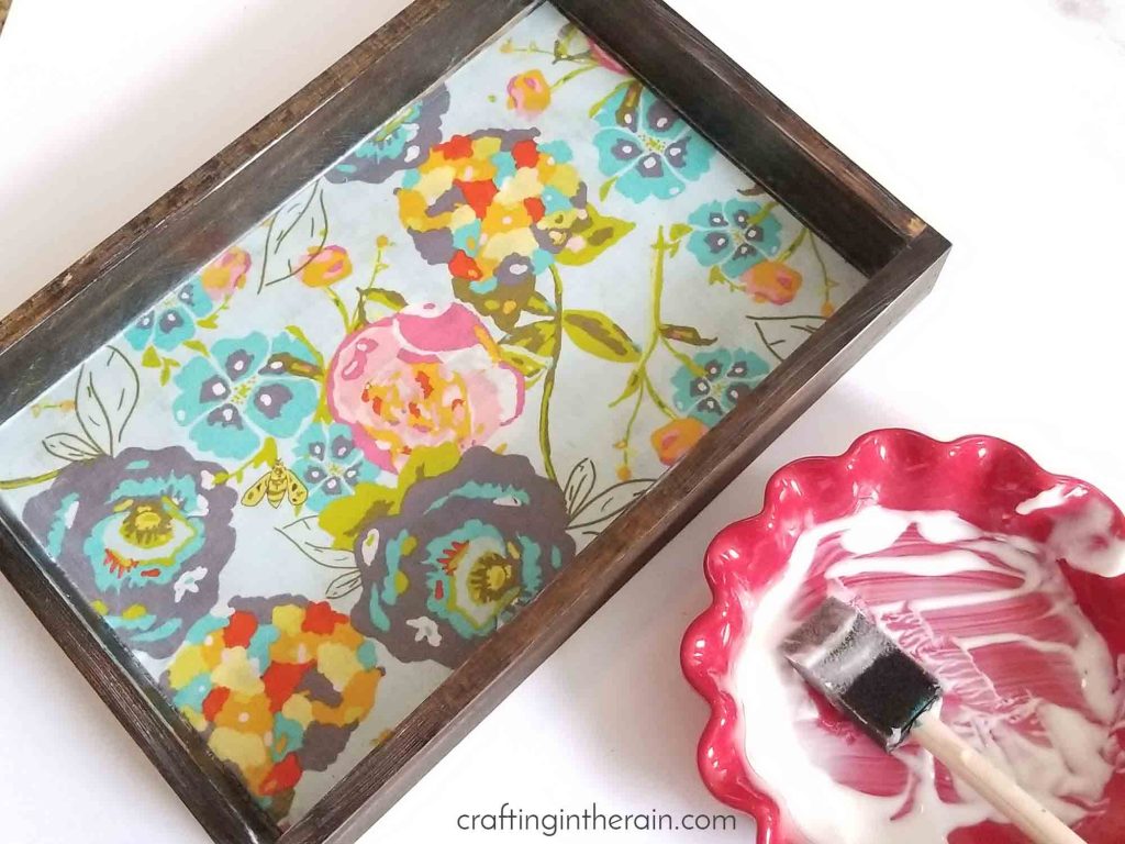 decoupage wood tray