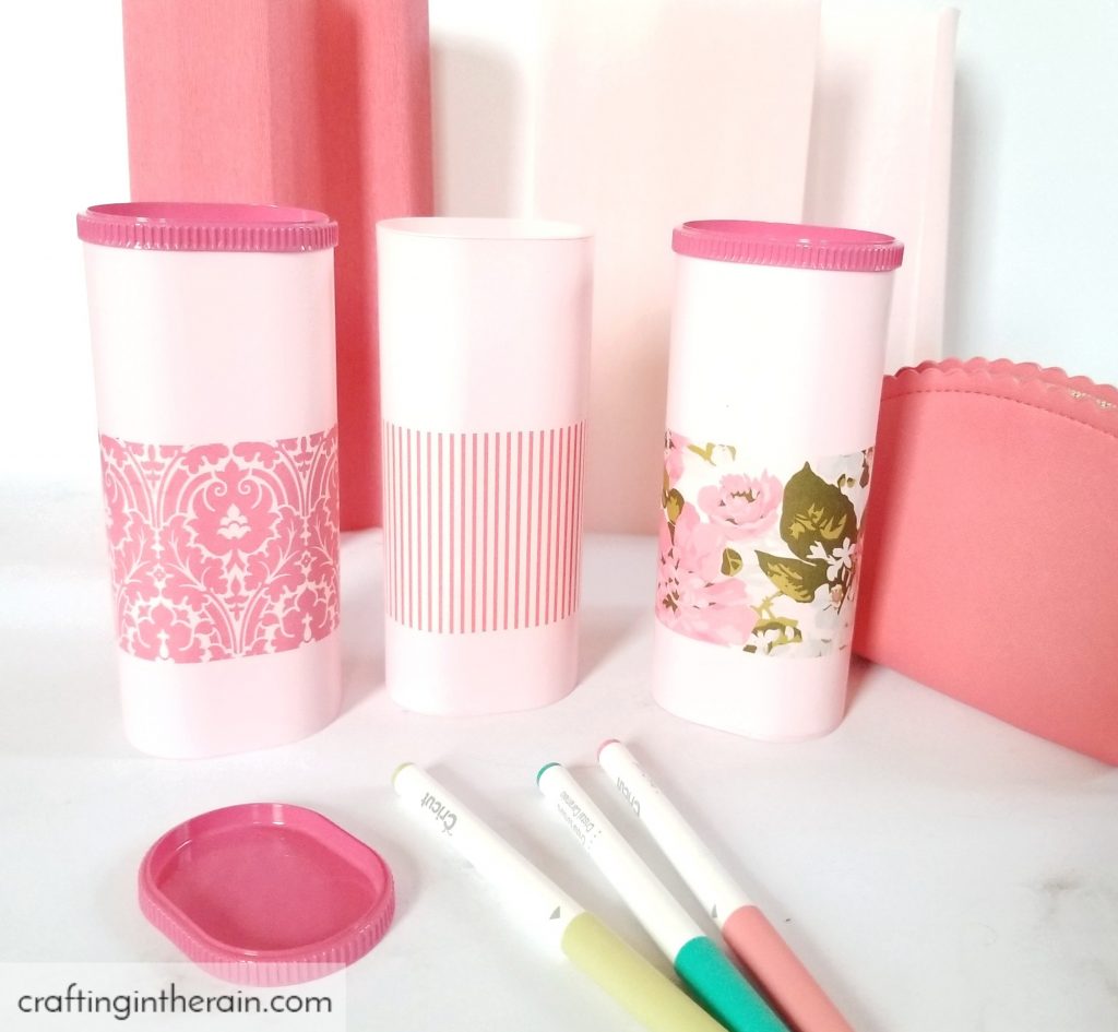 decoupage crystal light containers