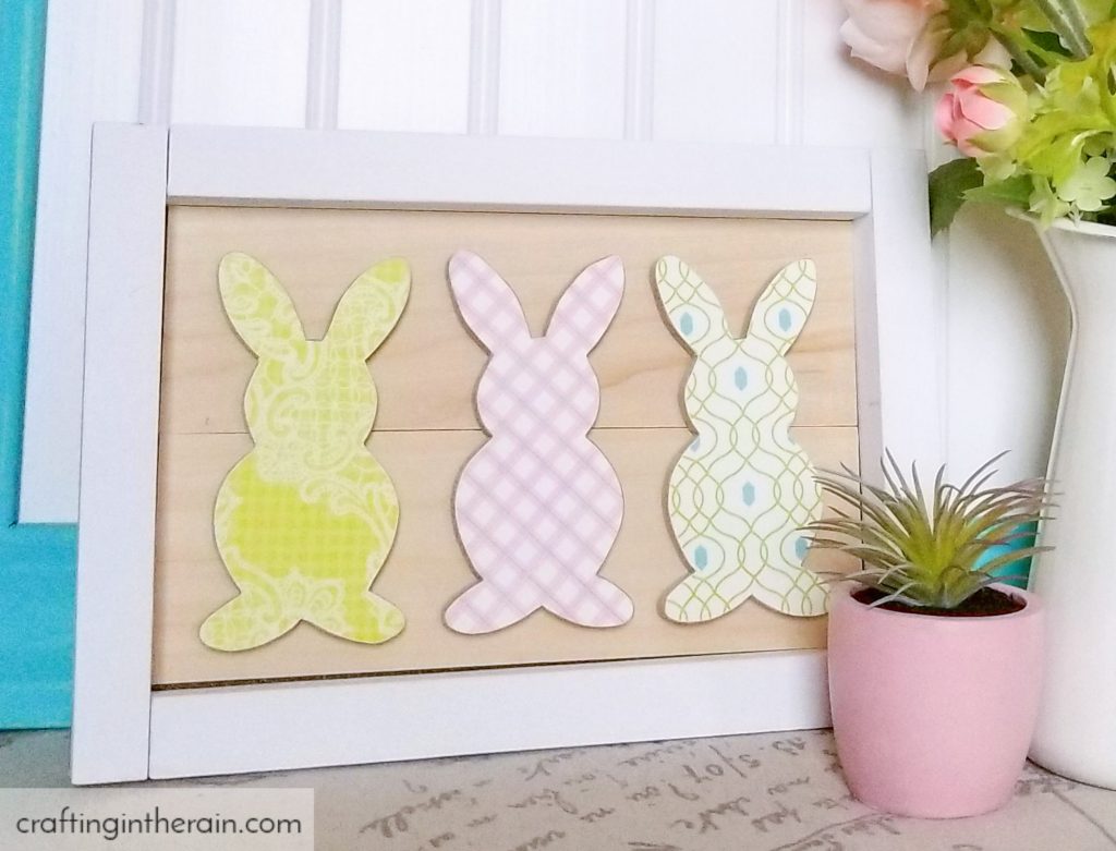 Make this decoupage framed bunny art