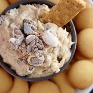 cream cheese dessert dip with graham crackers