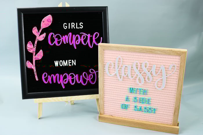 Making DIY letter board letters with the Cricut machine and adding to a felt letter board.