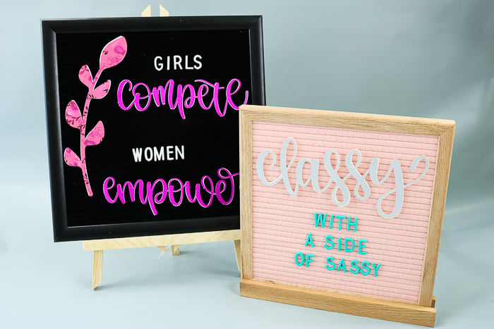 Making DIY letter board letters with the Cricut machine and adding to a felt letter board.