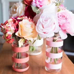 DIY Flower Vase With Recycled Glass Jar by The Kingston Home