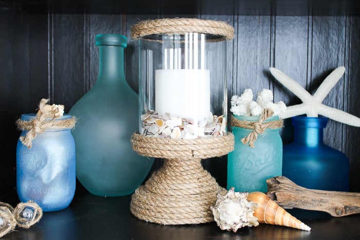 This DIY beach themed candle holder is perfect for your beach themed home decor