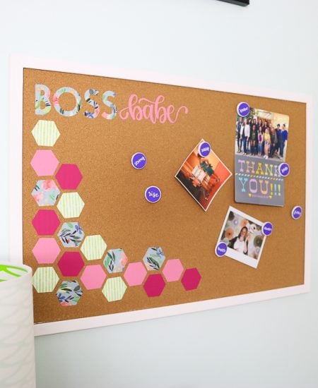 how to add heat transfer vinyl to a cork board