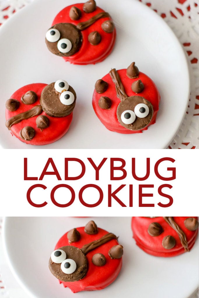 Learn how to make ladybug cookies from Oreos! A quick and easy spring time dessert! #cookies #spring #ladybug