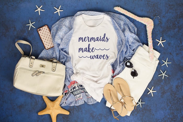 mermaid svg file that says mermaids make waves on a shirt