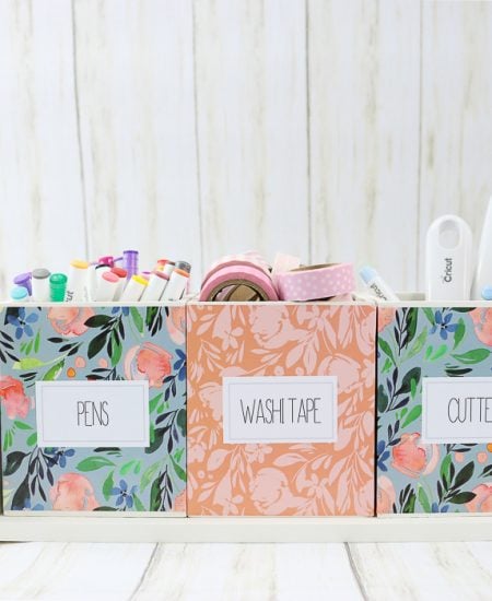 How to organize craft supplies using a Cricut cutter.