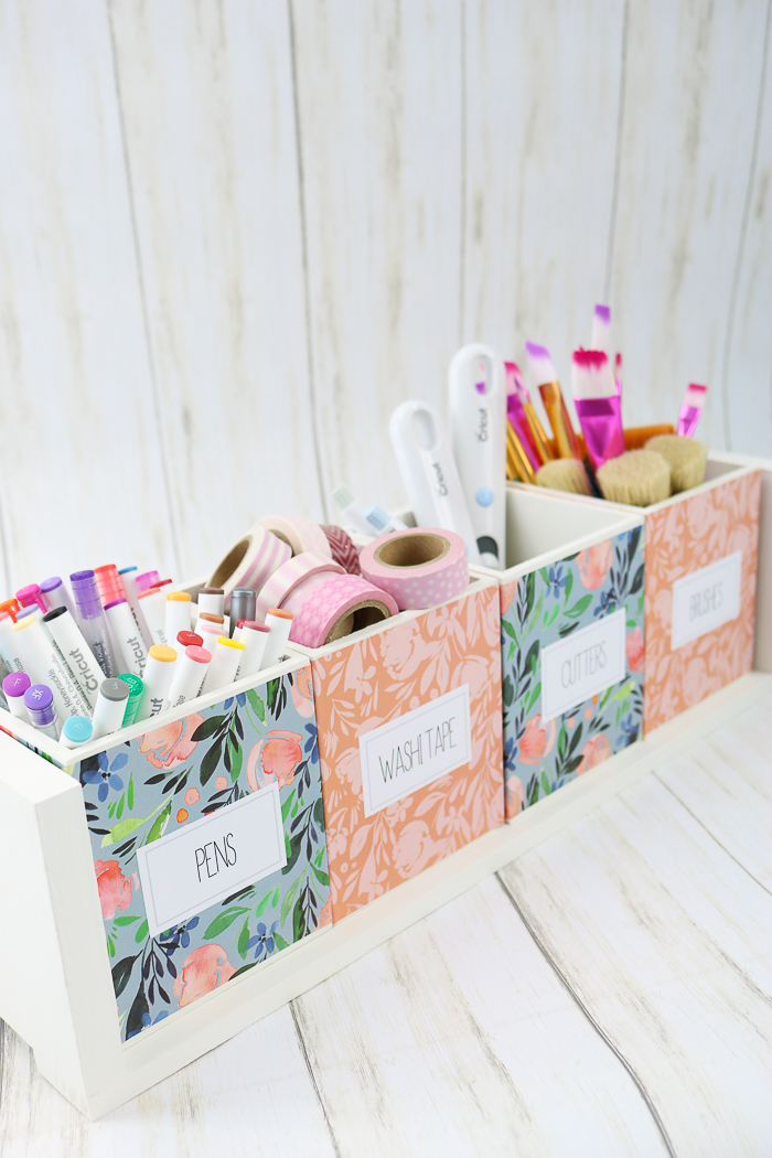 DIY craft organizer made with cricut 