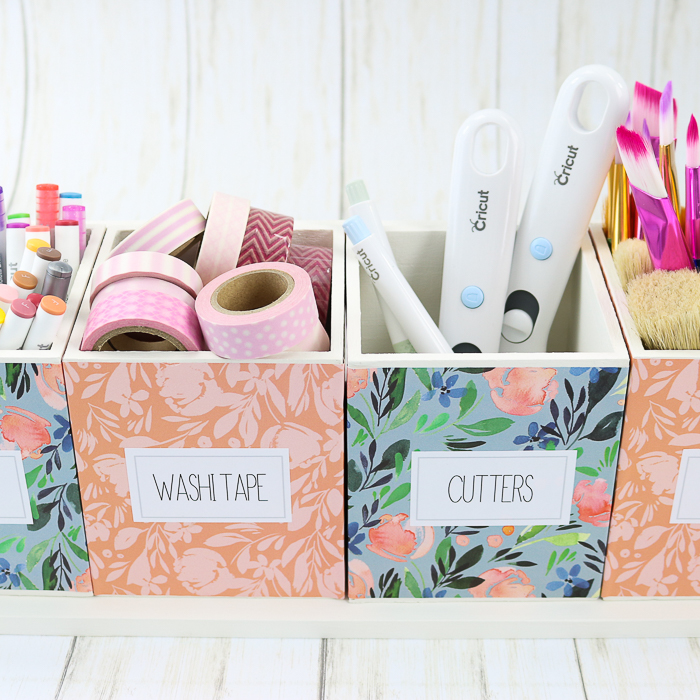 wooden craft tool organizer DIY for washi tape and cutters