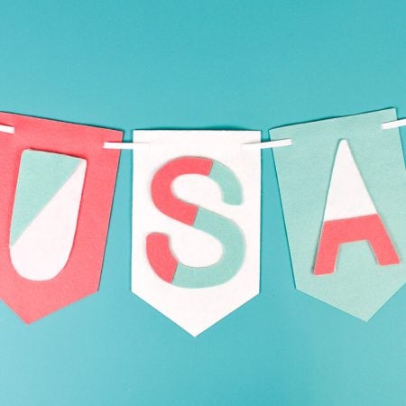 4th of July Craft Idea Felt USA Banner by Hey Let's Make Stuff